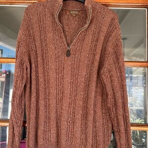 Tasso Elba Men's Brown Zip-Up Sweater